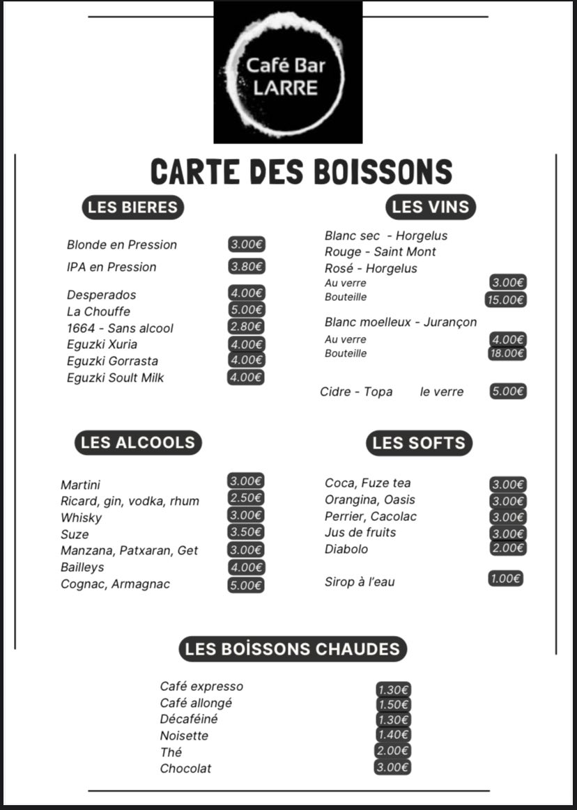 Bar à Briscous avec bières vins spiritueux et cafés Bar à Briscous avec bières vins spiritueux et cafés