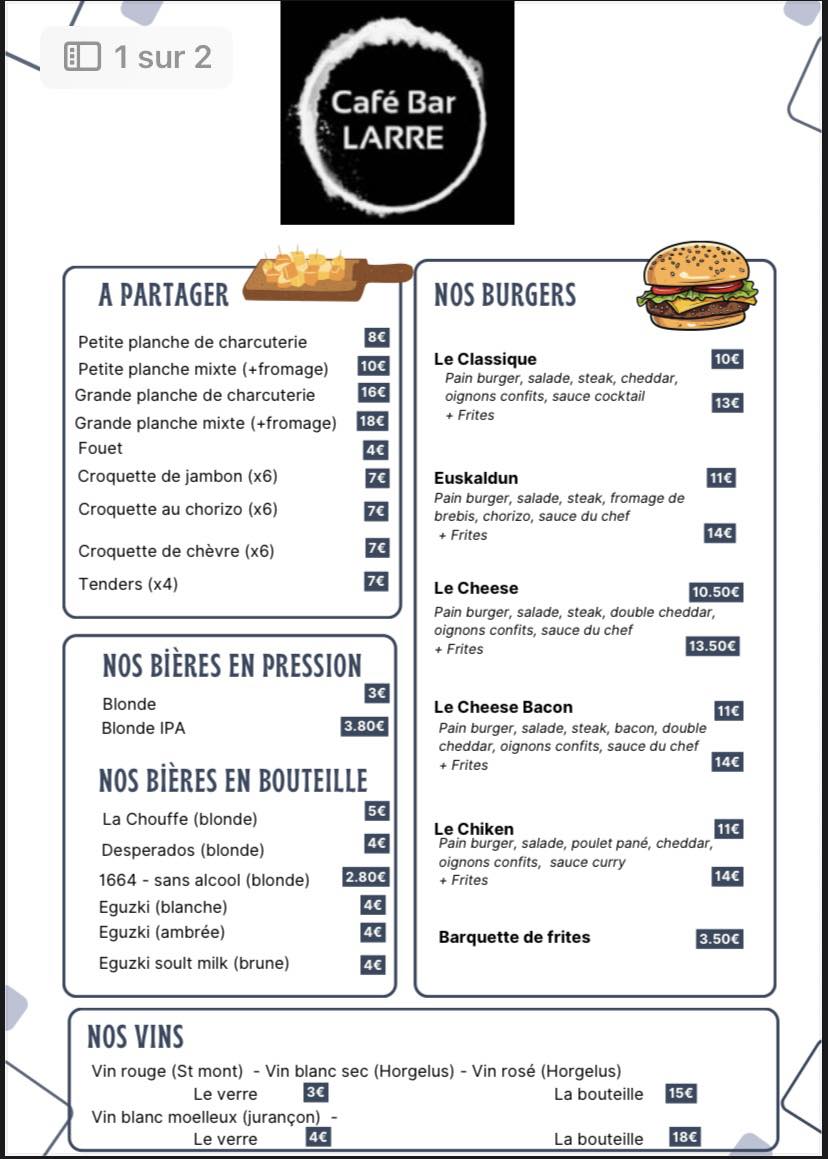 Burgers maison à Briscous – Carte & Menu complet Burgers maison à Briscous – Carte & Menu complet